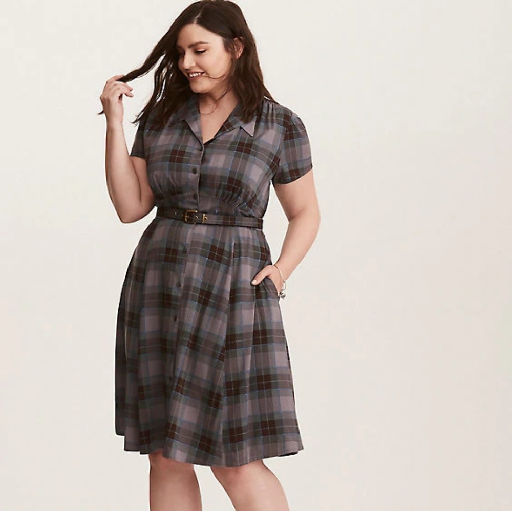 Outlander collection plaid shirtdress